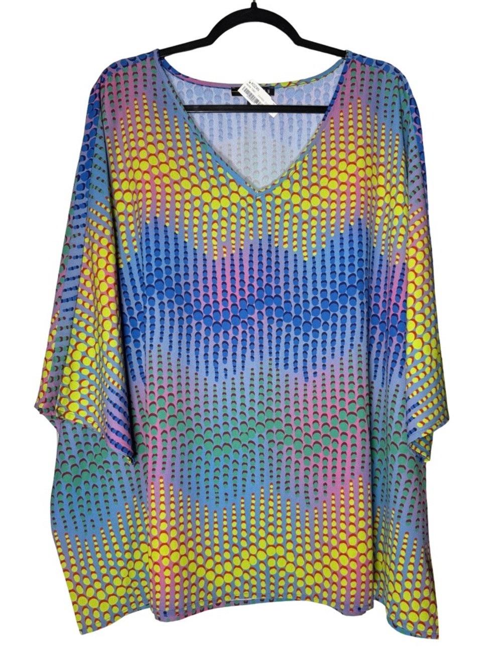Kozan Tunic Sz Large Abstract Print Dolman Sleeve Oversized Colorful Flowy NWT
